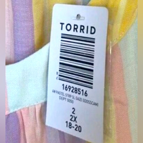 NWT TORRID HALTER CAMI - GAUZE STRIPE PASTEL - Picture 5 of 5